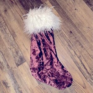 Purple velvet Christmas stocking